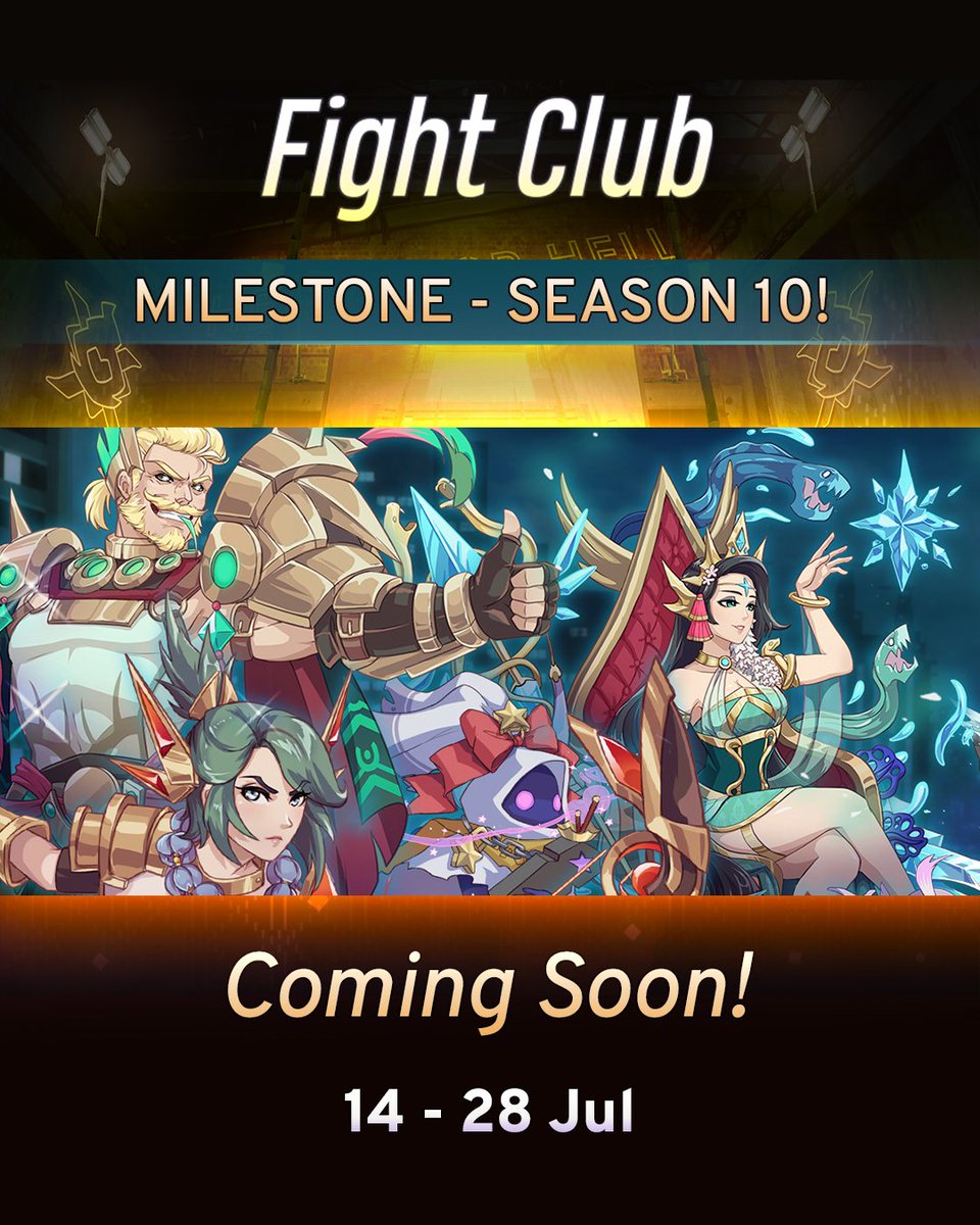 mybattleofsouls's tweet photo. FIGHT CLUB SEASON 10 STARTS SOON!
📅 July 14 – July 28, 2025

Prepare for battle in Battle of Souls!
💥 Atma Highlights:
-Wisanggeni
-Sura
-Srikandi
-Cindaku
-Lampir
-Amritha
 
🏆 Rewards (Elite Fight Club):
Total $250 USDC + 5 ATMA NFTs
 
🥇 #1 – $75 USDC + 1 ATMA NFT of your choice
🥈 #2 – $55 USDC + 1 Random ATMA NFT
🥉 #3 – $45 USDC + 1 Random ATMA NFT
🏅 #4 – $40 USDC + 1 Random ATMA NFT
🎖 #5 – $35 USDC + 1 Random ATMA NFT
 
🎁 Fight Club Season 10 Milestone Celebration bonus:
A special giveaway is coming your way!
Stay tuned for more details 👀
 
Let the battle begin!