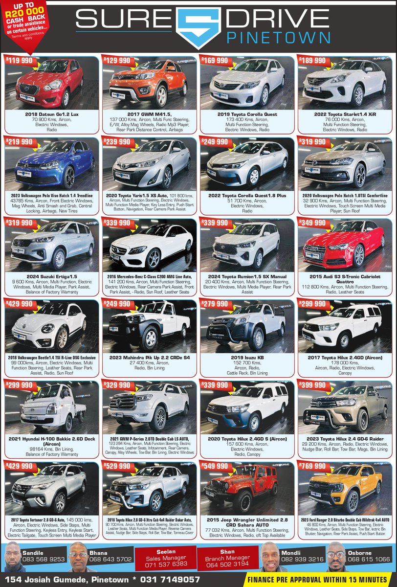 IsolezweNews's tweet image. #Isikhangiso |  Vakashela eSure Drive Pinetown, uthole izimoto eziningi ezehlukile.

suredrive.co.za

#Sponsored #SpoiltForChoice