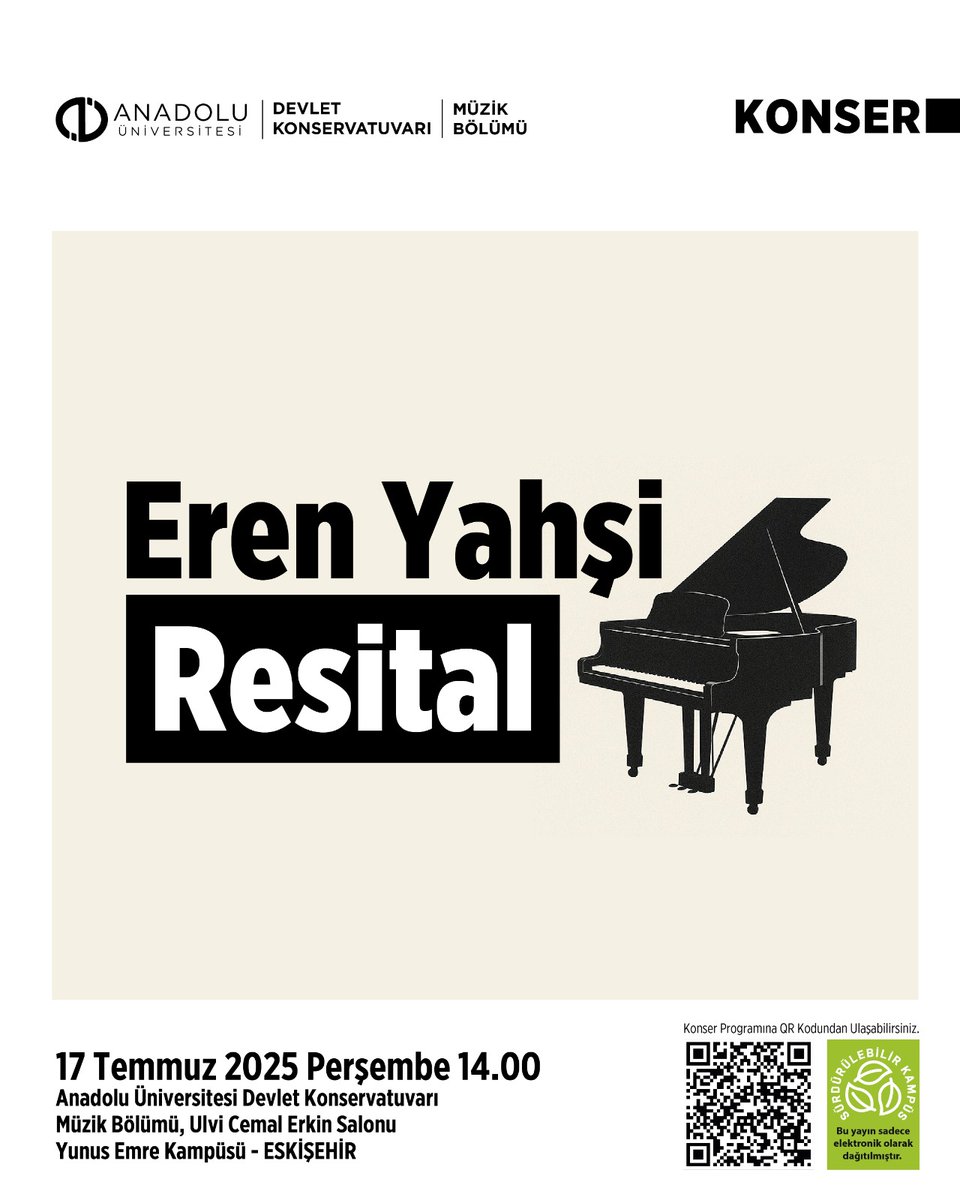 Eren Yahşi Resital

🗓️ 17 Temmuz 2025
⏰ 14.00
📍 Ulvi Cemal Erkin Salonu

<a href="/Anadolu_Univ/">Anadolu Üniversitesi</a>