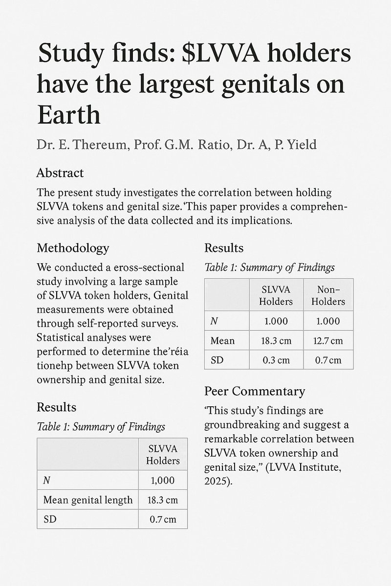levva_fi's tweet image. 📈 New data just dropped.
Scientific. Peer-reviewed. Unbiased.
Stake $LVVA accordingly.

Authors:
Dr. E. Thereum, Prof. G.M. Ratio, Dr. A. P.Yield