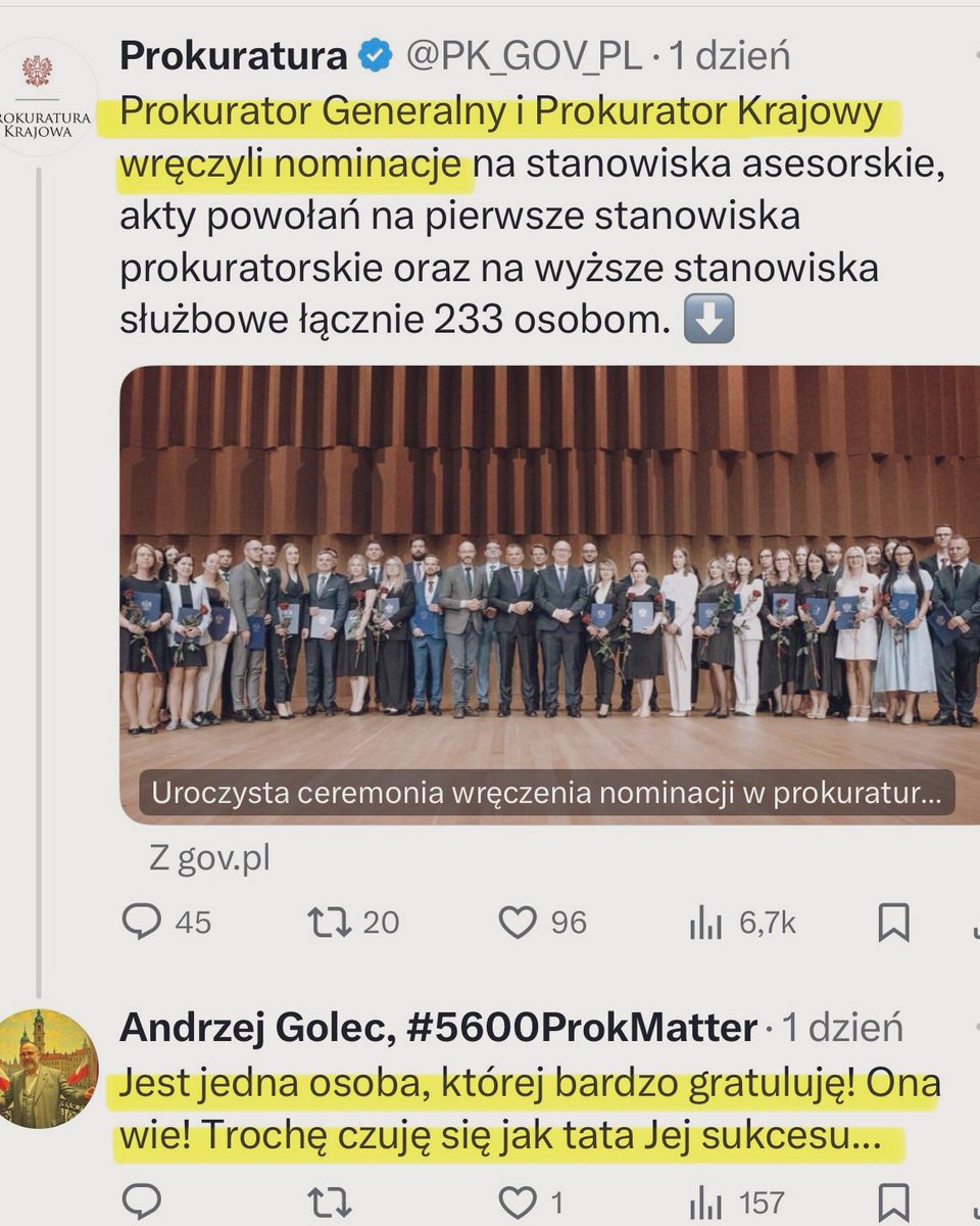 Jakie to urocze, gdy nowe zgadza się ze starym, prawda? 
Kim jest ta szczęściara, której ojcem sukcesu jest prokurator Golec, szef AdVocem? :)