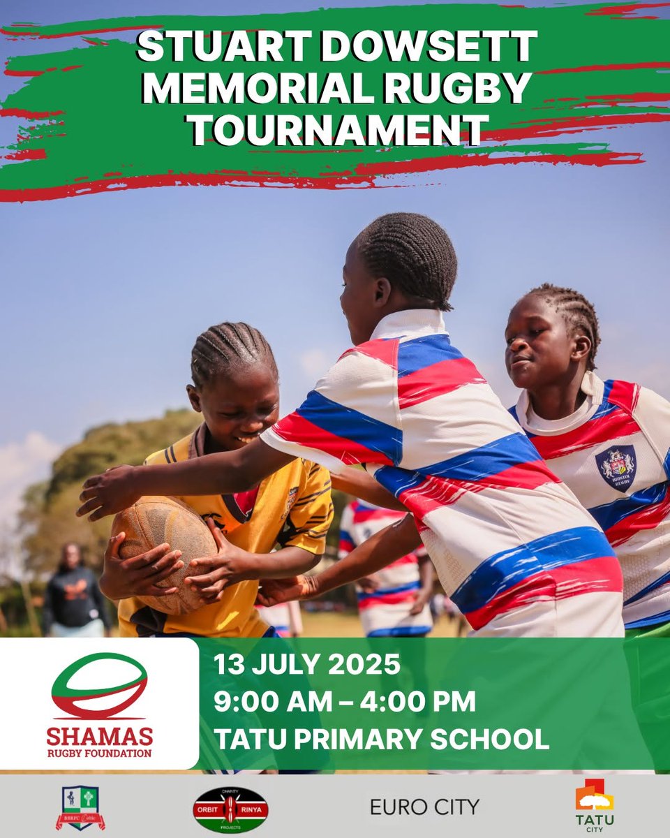 This July, we come together once again for the Stuart Dowsett Shamas Memorial 7s, a tournament that goes beyond rugby. It’s a celebration of a man whose heart, generosity, and passion left a lasting mark on communities in Kenya.
@bbrfc_celtic
@euro_cityuk
@tatu_city