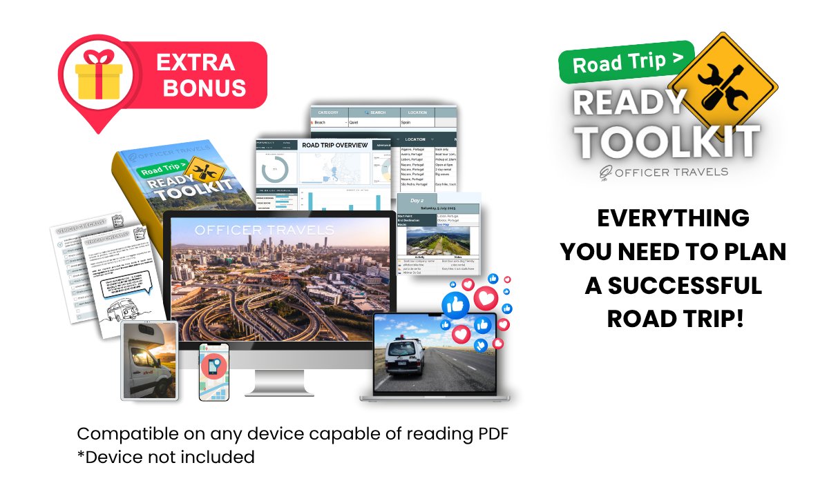 🧰 What’s inside the Toolkit?

- Smart, auto-updating trip planner
- Budget tracker that does the maths
- Pre-filled to-do + packing lists
- Link generator for maps
- Bonus printable road trip games
- Dog packing checklist 🐾

officertravels.com/the-road-trip-…