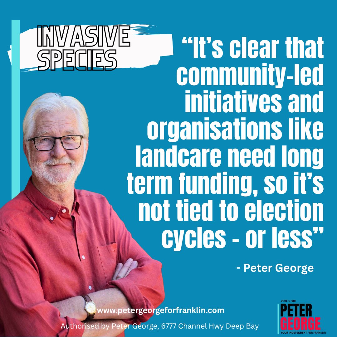 Indy4Franklin's tweet image. Yet again both the old parties have refused to meet not just with community, but 12 organisations who are actively working to protect Tasmania’s native heritage through invasive species management.
This constitutes a huge volunteer workforce that needs reliable Government support