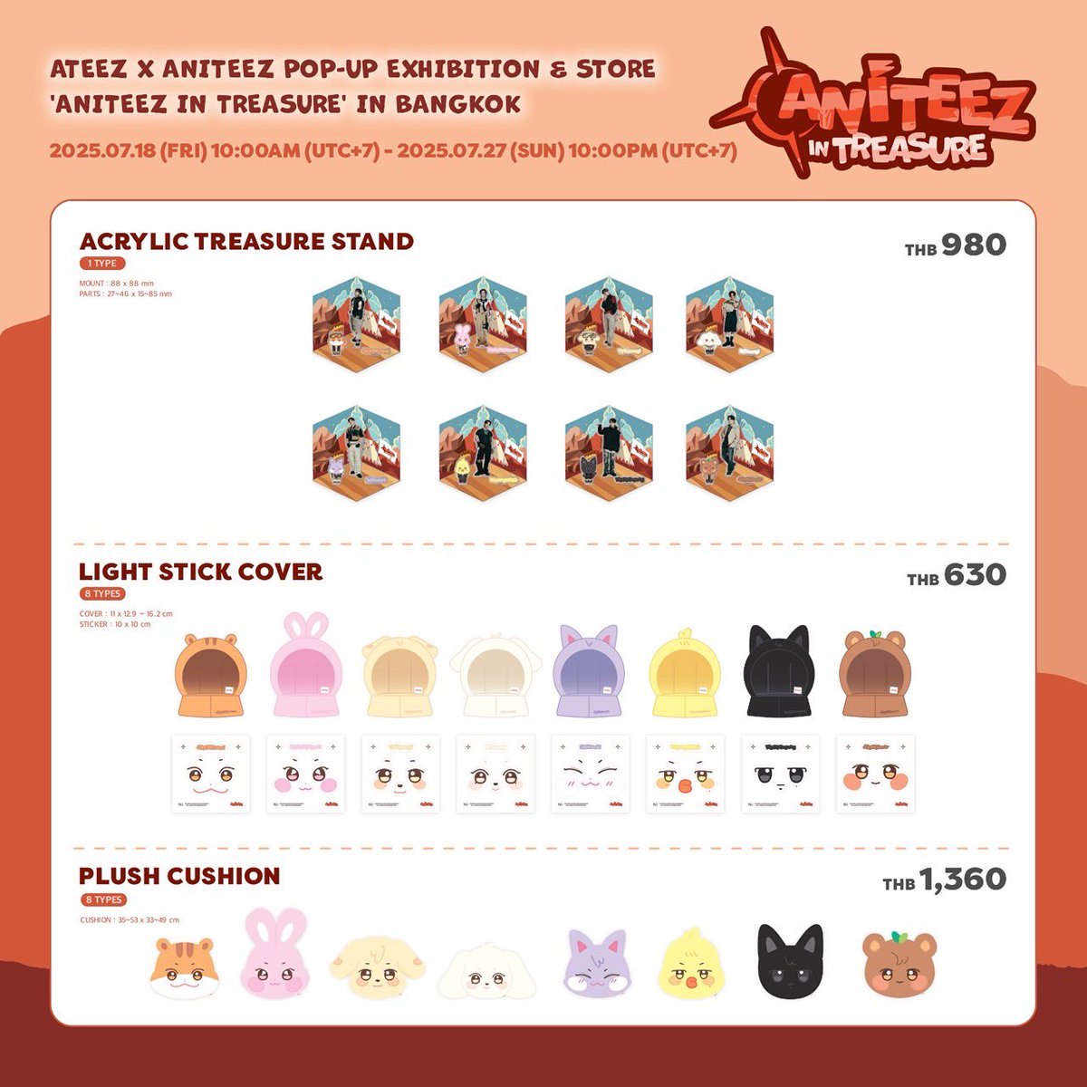 Kpopmerch_TH's tweet photo. [⛵] #ATEEZ X #ANITEEZ
POP-UP STORE
🏜 ‘ANITEEZ IN TREASURE’ IN BANGKOK🏜

💰รายการสินค้า
💰MD LIST

🗓️ 07.18 FRI - 07.27 SUN 
⏰ 10:00 - 22:00 (UTC+7)
📍 KPOPMERCH, Central World, 5th floor

@ATEEZofficial

#에이티즈 #애니티즈
#ANITEEZ_IN_TREASURE 
#ANITEEZ_IN_TREASURE_IN_BKK https://t.co/RTDNIFN2sx