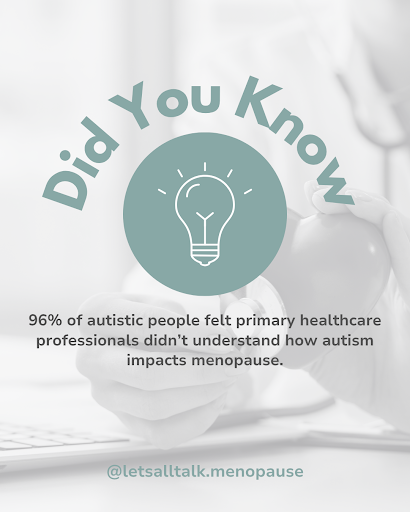 LATMenopause's tweet image. 96% is a staggering number, it shows just how overlooked autistic people are in menopause care. We need more awareness, better training, and truly inclusive support in healthcare.
Everyone deserves to be heard and understood.
#LetsAllTalkMenopause #MenopauseSupport #autism