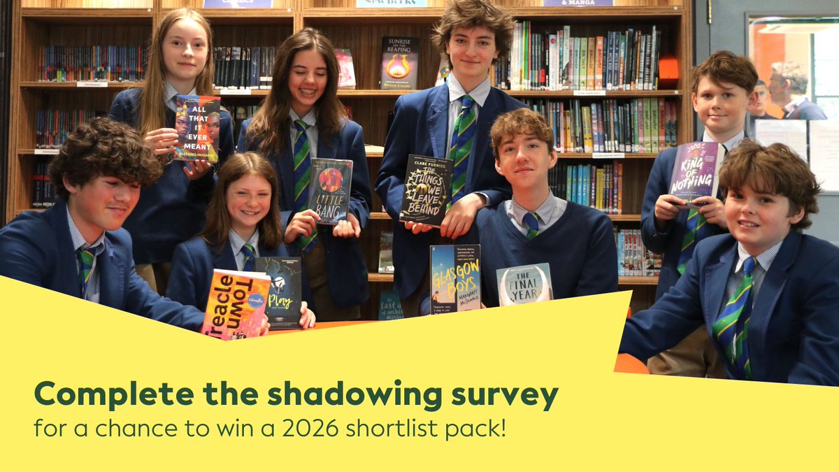 CarnegieMedals's tweet image. 📣 Shadowing group leaders! Tell us what you think of shadowing the #Carnegies2025 💭
Complete our short survey by 21 July for a chance to win a 2026 shortlist pack! 📚✨
👉 fs3.formsite.com/cilip/Shadowin…