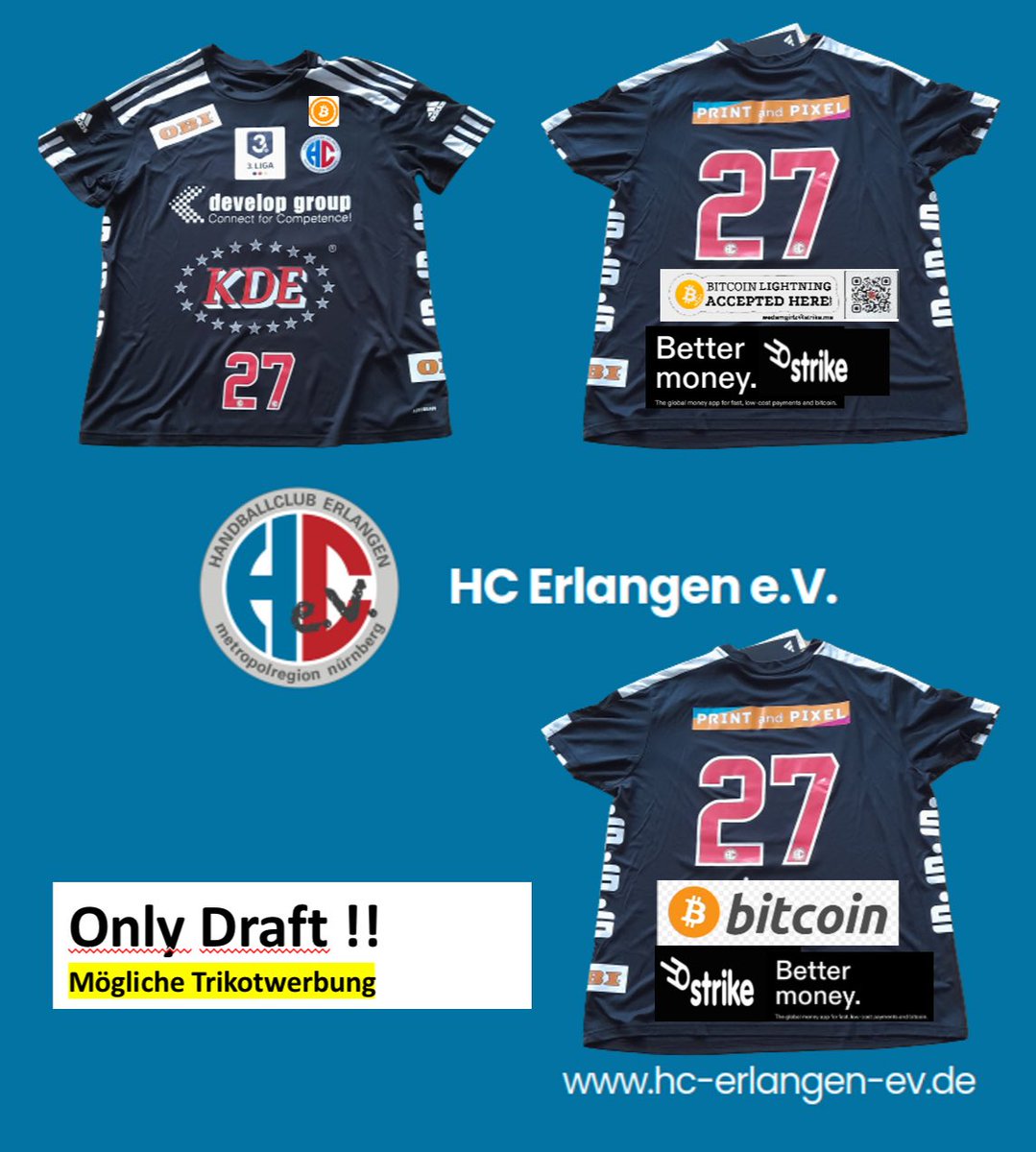 🚨 Aufruf an alle Bitcoin Maxis! 🚨  
Auch 2026 leider noch kein Bitcoin-Logo auf unseren Damen-Trikots. 😢  
Wer wird unser Trikotsponsor und verewigt sein Logo oder das Bitcoin Logo auf unseren Trikots? 🙌  
Schickt uns einfach eine DM – schon kleine Beträge helfen, um Kosten