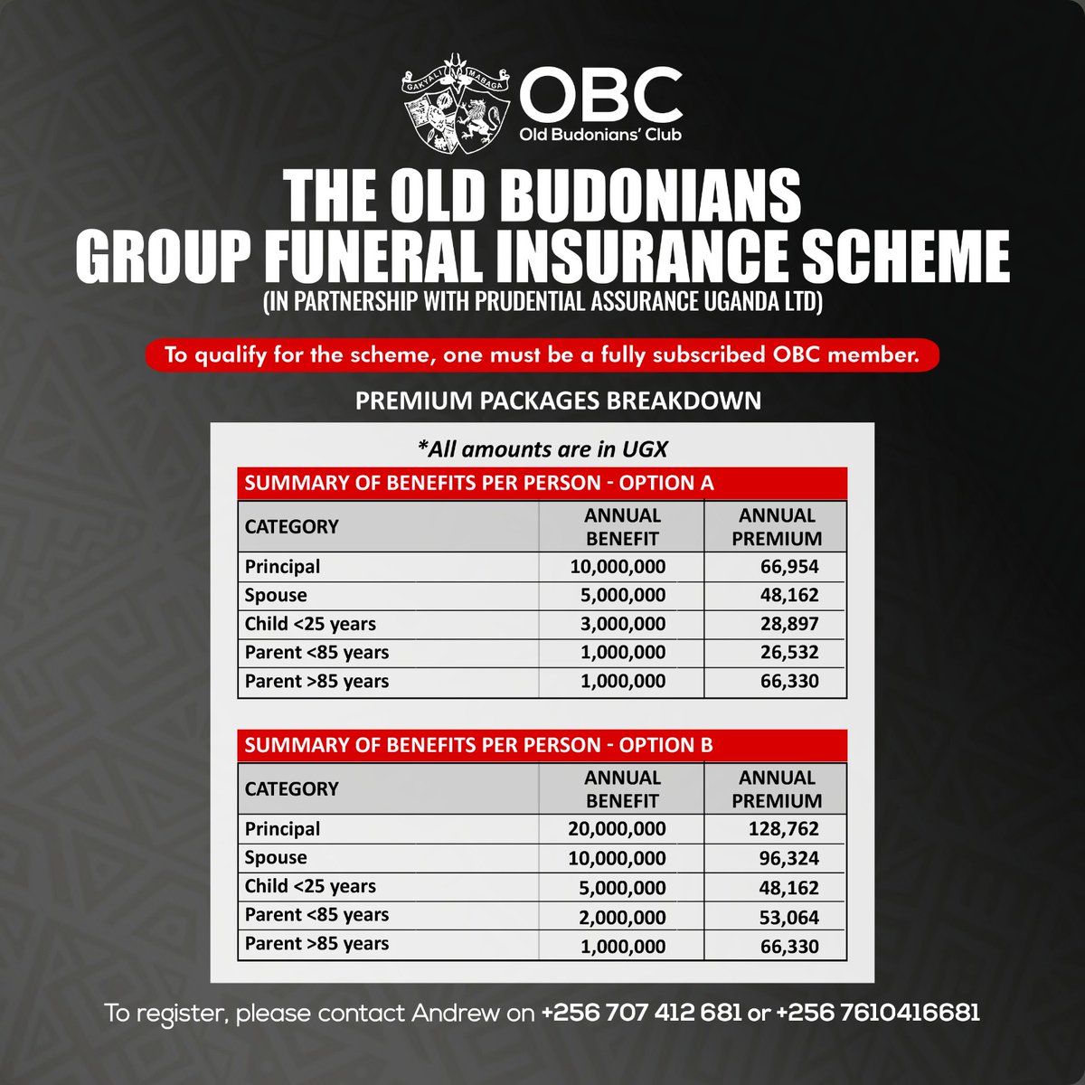 budonian's tweet image. Registration is still open, so don’t miss out! Protect your loved ones by subscribing to our Funeral Insurance Scheme. It’s never too late to secure your peace of mind. Contact us now to get started!
Please note that the first requirement is that you must be a registered member…