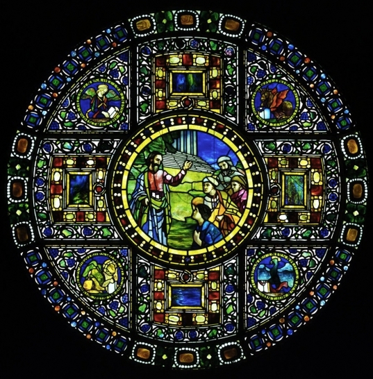 Christ Blessing the Evangelists window wikiart.org/en/louis-comfo…