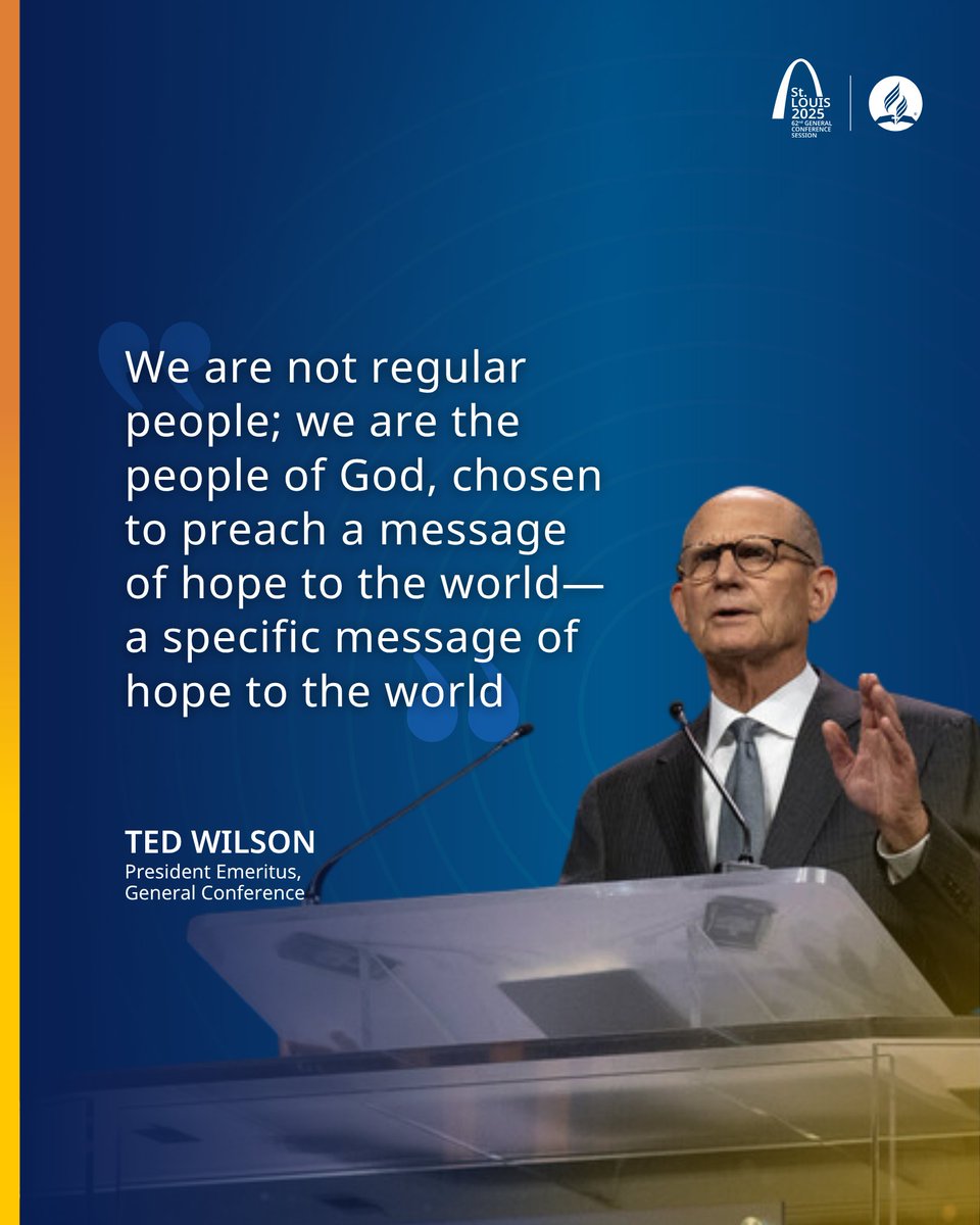 adventistasia's tweet photo. This powerful declaration at the 62nd General Conference Session #GCSession25 highlights our unique identity and divine calling. In these turbulent times, we are not regular people, but God's chosen with an urgent, specific mission! @pastortedwilson @adventistchurch
What's this hope? It's proclaiming Christ's righteousness, His sanctuary service, and the urgent #ThreeAngelsMessages. It's living as those who "keep the commandments of God and have the faith of Jesus," guided by the Bible and the Spirit of Prophecy.
Let's embrace our unique calling and collectively strive to fulfill this divine mission, empowered by the Holy Spirit!