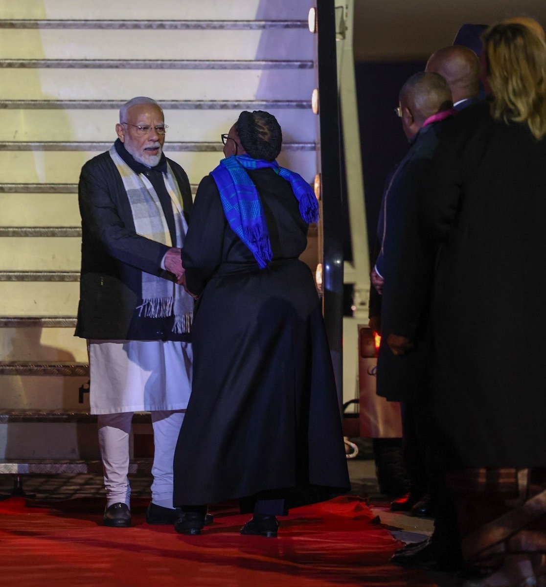 PM Shri <a href="/narendramodi/">Narendra Modi</a> Ji arrives in Windhoek. 

He is scheduled to meet President Dr Netumbo Nandi-Ndaitwah and address the Namibian Parliament later today.

Both countries aim to deepen their bilateral cooperation. 🇮🇳🤝🇳🇦

Watch glimpses. ⬇️
