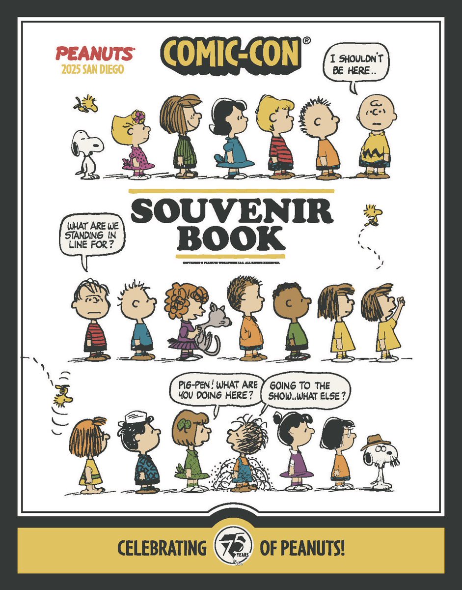 This year’s #SDCC Souvenir Book features artwork by #PEANUTS  creator #CharleSchulz.  LUV IT! #SNOOPY <a href="/Snoopy/">PEANUTS</a> <a href="/Comic_Con/">Comic-Con International</a>