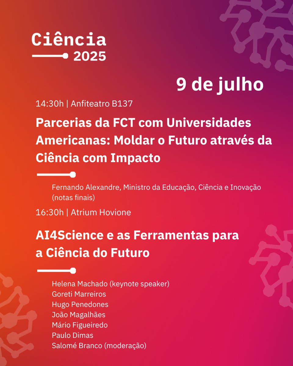 Preparad@ para o primeiro dia do Encontro Ciência 2025? Vai ser em cheio! Saiba mais, aqui 👇 encontrociencia.pt