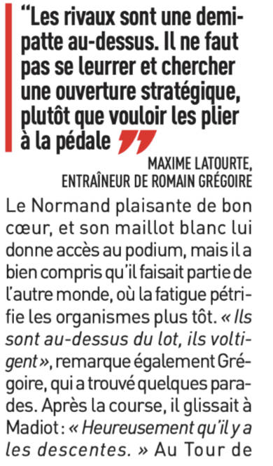 La fatigue, la clé du succès mais comment ne pas fatiguer ?? '' l'autre monde '' pour citer l'article y arrive!