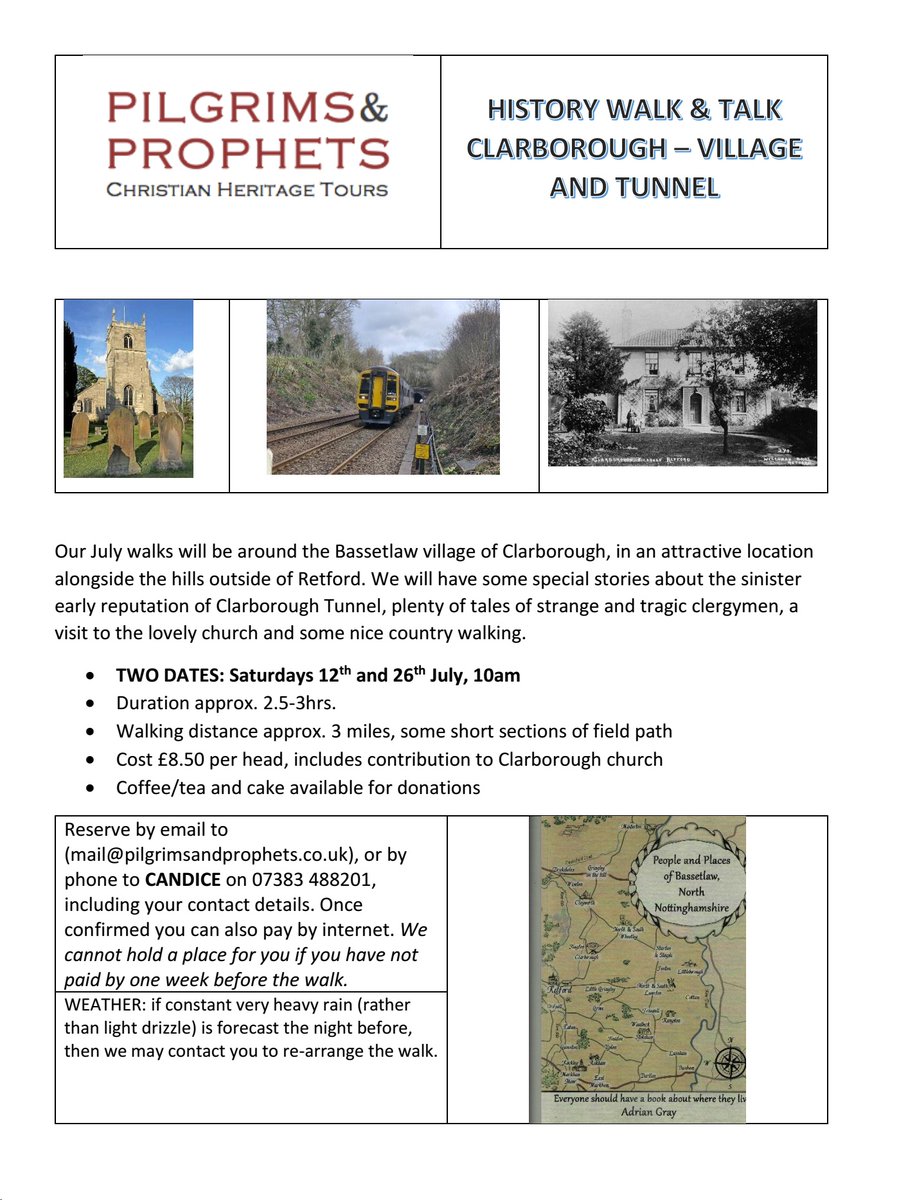 Join us for our two walks around Clarborough and its sinister tunnel!