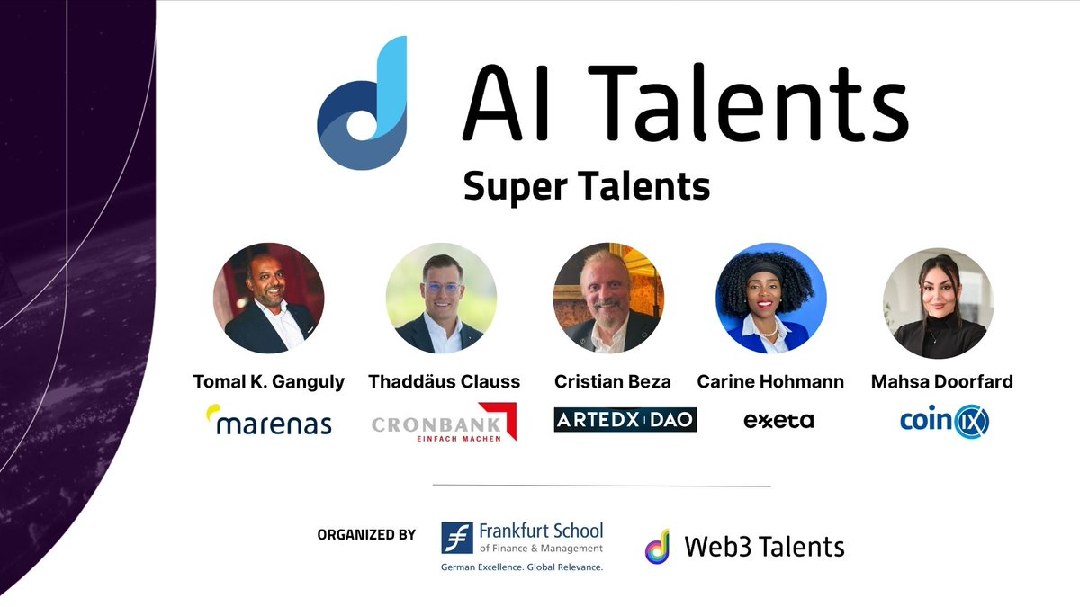 mdoorfard's tweet image. The first cohort of #AI Talents, organized by @FrankfurtSchool has officially come to an end; but the learning journey is far from over.
A heartfelt thank-you to my fellow talents for nominating me as one of the Top 5 Talents; an honor I truly appreciate.
web3-talents.io/ai-talents/