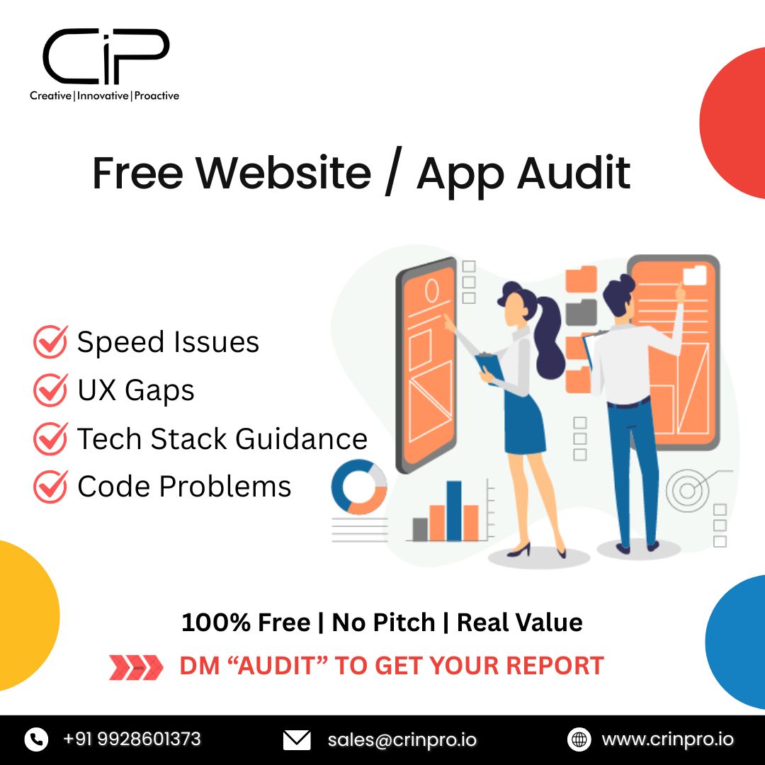 CrinProSolution's tweet image. Free Tech Audit for Founders
Is your app slow, buggy, or hard to scale?
CrinPro is offering a limited-time free tech checkup covering your: website/web app/mobile app.
✅ Performance check
✅ UX review
✅ Code &amp;amp; stack feedback
DM “AUDIT” to get yours!
#CrinPro #FreeAudit #AppDev