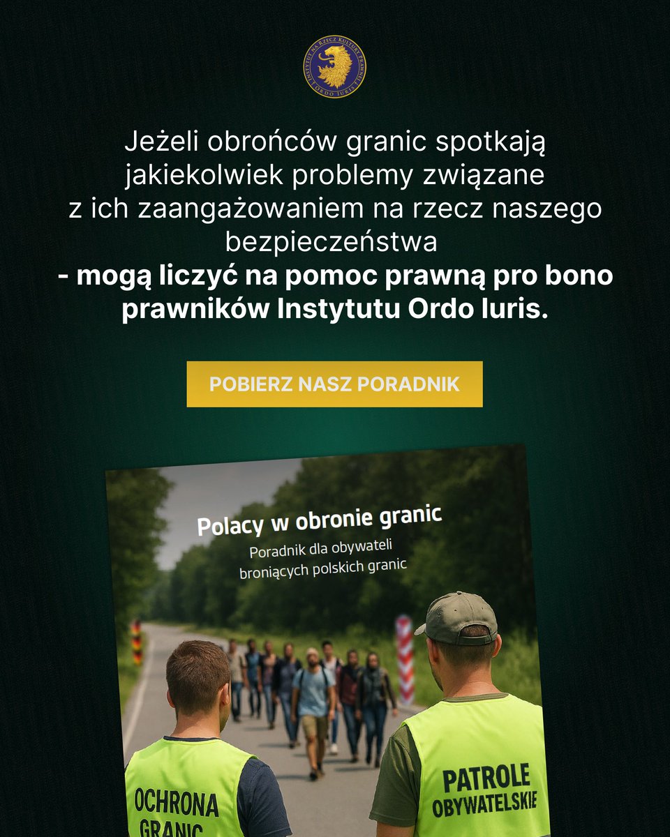 Obrońcy granic mogą liczyć na nasze wsparcie! 👍

🟢Dodatkowo, zachęcamy do zapoznania się z naszym poradnikiem dla obrońców granic, by znać swoje prawa! ordoiuris.pl/informacje-pra…