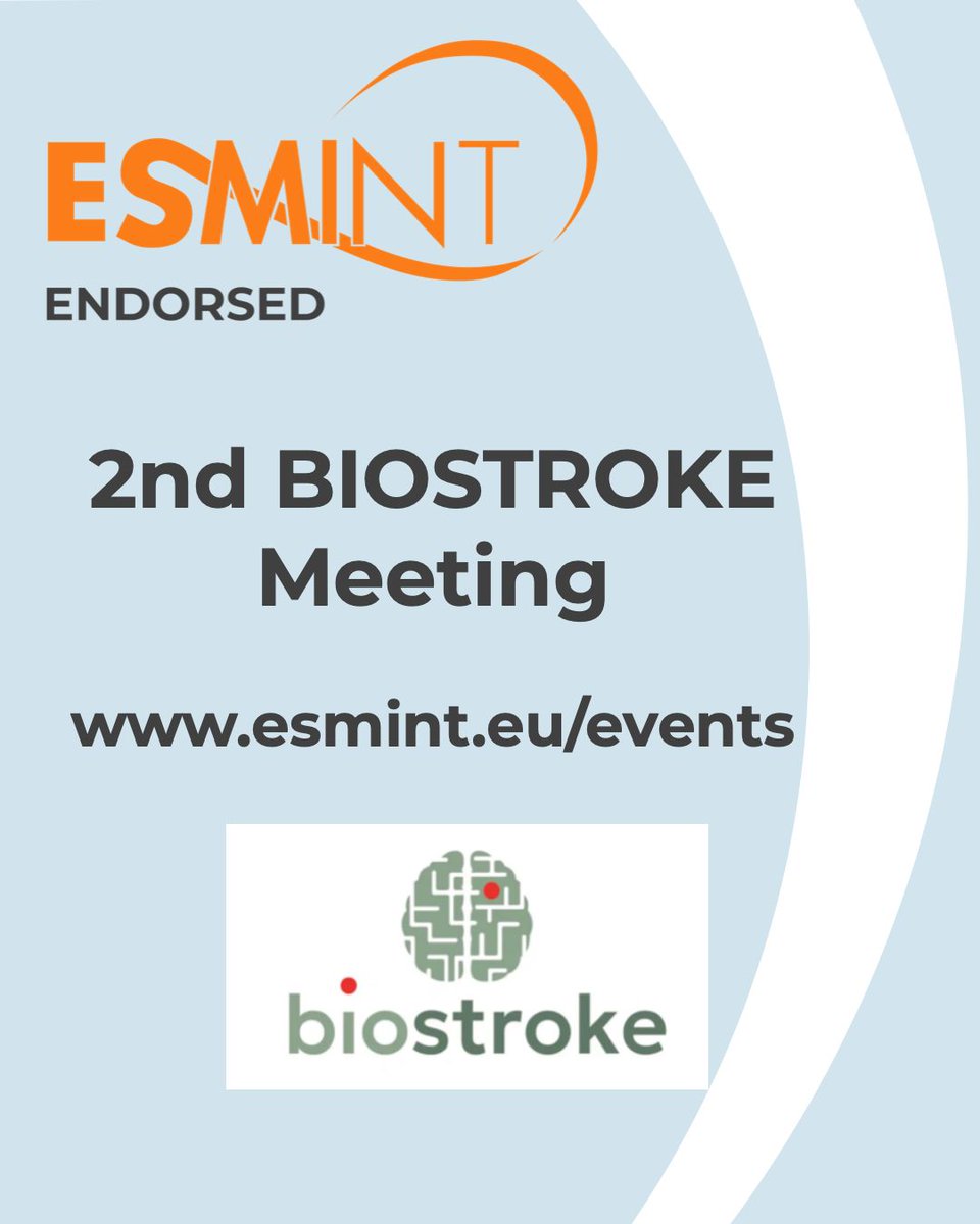 esmintsociety's tweet image. We are happy to endorse the 2nd BIOSTROKE Meeting – a key event in stroke and neurovascular care. ESMINT-endorsed events: esmint.eu/events
#ESMINT #StrokeCare @Aggour @GuenegoAdrien @VladimirKZagreb @anna_kyselyova @Roland_K_Schwab @JanHendrikBuhk @MPeyT1 @jc__ray