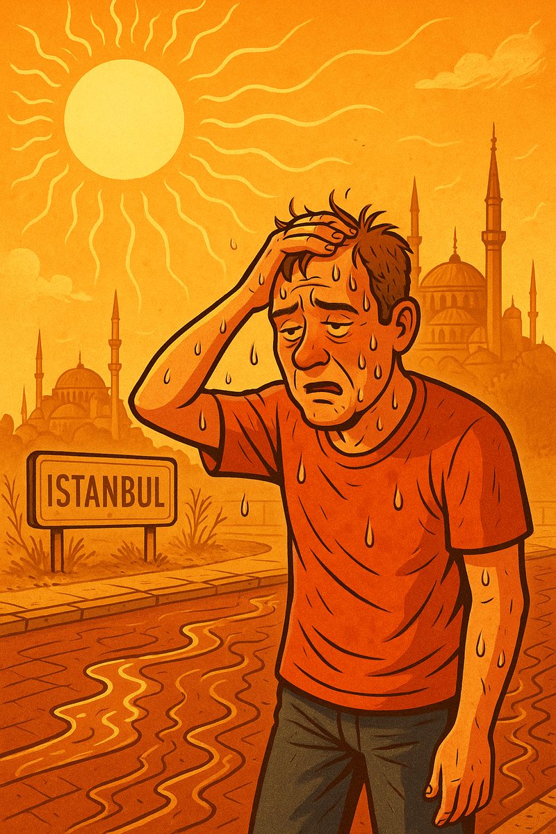 #İstanbul’da aşırı sıcaklar etkili oluyor. Karasal bölgelerde hissedilen sıcaklık 45-46 dereceye ulaşabilir. Bazı yerlerde asfaltta yumurta pişirebilirsiniz çünkü yüzey sıcaklığı  57-58 dereceyi görebilir. Kesinlikle  güneş altında uzun süre kalmayınız. 🥵🔥