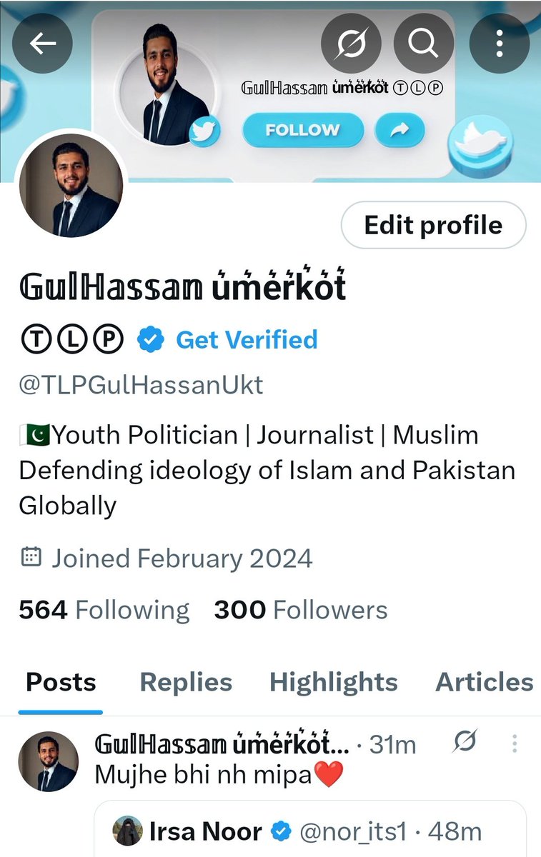 ہمت کرو شیرو! شیرنیوں! ❤️❤️
300
ہو گئے ہیں فالو بیک ضرور ملے گا ان شا اللہ
جس کو نا ملا ہو وہ
ہینڈل مینشن کریں 🙏
#قوم_کی_آواز_سعدرضوی
#tlp_rejects_imf_budget
#TLP_Promotion
#tlp