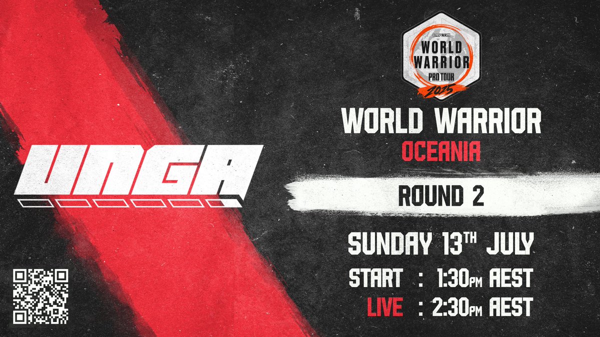Don't forget!

Our next World Warrior Oceania event is this weekend!
#SF6 World Warrior 2025: Oceania - Round 2
Sunday 13th July
Tournament start: 1:30pm AEST
Live on Twitch and YouTube from 2:30pm AEST

Registration details and more in the post below! ⬇️