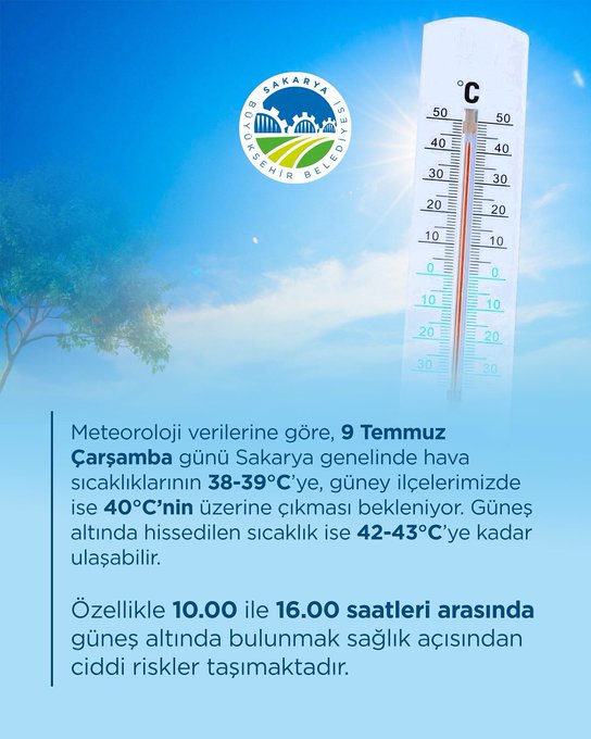 Sakarya Halkı İçin Önemli Uyarılar