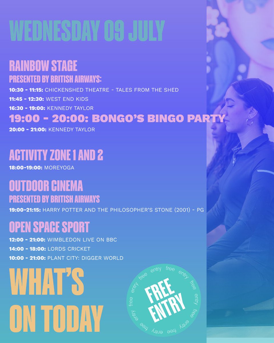 bstopenhouse's tweet image. Day 7 of @bstopenhouse 2025 has arrived! Come down to London's Hyde Park for a full programme of thrilling free events, activities and more 🎊
For more information, visit bst-hydepark.com
#OpenHouse #BSTHydePark #OutdoorEvent