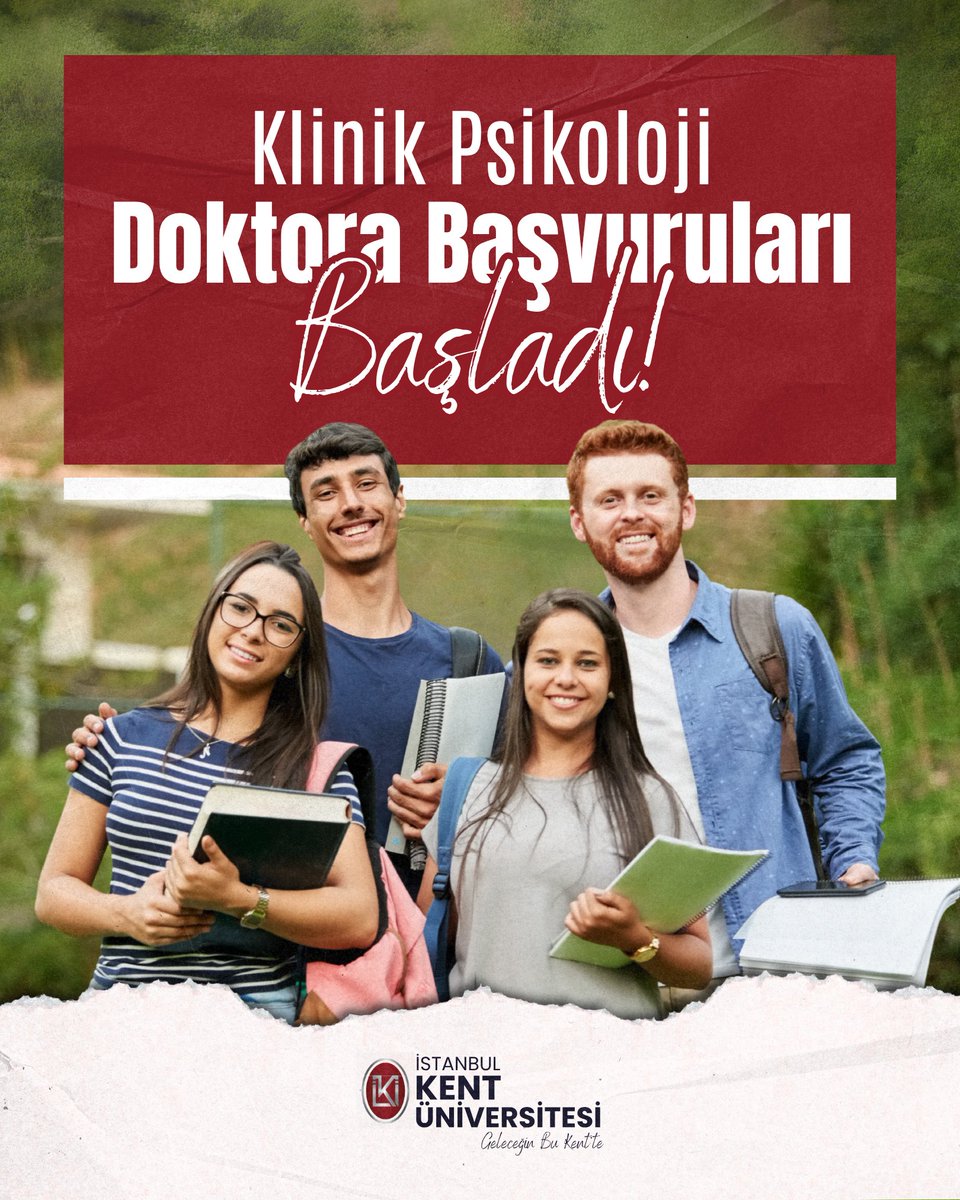 2025-2026 Akademik Yılı Güz Dönemi Klinik Psikoloji Doktora Başvuruları Başladı!
Detaylı bilgi için kent.edu.tr adresini ziyaret edebilirsiniz.