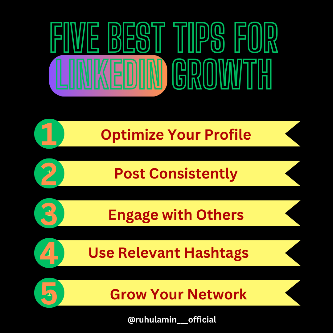 Ruhul_____Amin's tweet photo. 📈 5 Best Tips for LinkedIn Growth (2025 Edition)

#LinkedInGrowth #CareerTips #Networking #PersonalBranding #LinkedInStrategy #GrowthMindset #JobSearch2025 #ProfessionalDevelopment https://t.co/QHfpGOlQSX