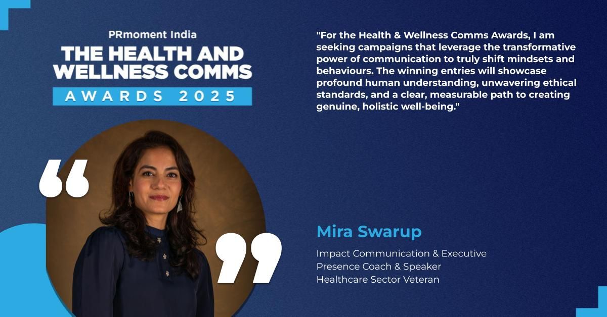 PRmoment India (@prmomentindia) on Twitter photo Welcoming <a href="/MiraSwarup/">Impact Communication Coach</a>, a Healthcare Sector Veteran, to our jury!
Mira is looking for comms to change mindsets and behaviors, emphasizing human understanding, ethics, and holistic well-being. Submit your entries now! healthcommsawards.com
<a href="/PaarulC/">Paarul Chand</a> <a href="/monicamantri/">Monica Mantri</a> Welcoming <a href="/MiraSwarup/">Impact Communication Coach</a>, a Healthcare Sector Veteran, to our jury!
Mira is looking for comms to change mindsets and behaviors, emphasizing human understanding, ethics, and holistic well-being. Submit your entries now! healthcommsawards.com
<a href="/PaarulC/">Paarul Chand</a> <a href="/monicamantri/">Monica Mantri</a>