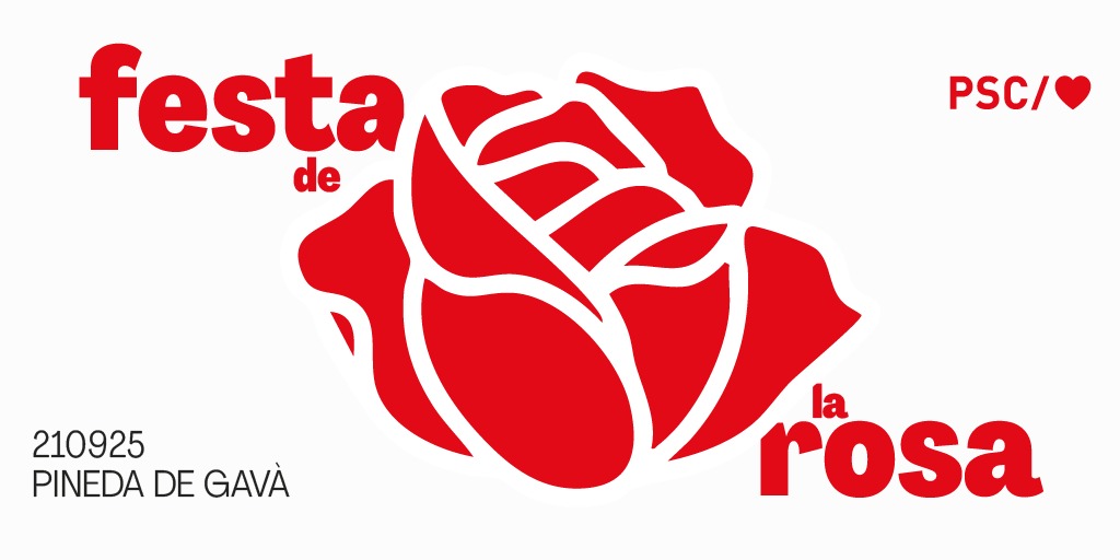 🔴 Ja tenim el cartell de la #FestadelaRosa d'enguany!

🌹T'esperem el proper 21 de setembre a la Pineda de #Gavà per celebrar la trobada més important del socialisme català.

👉🏻 Si vols venir-hi, posa't en contacte amb la teva agrupació!