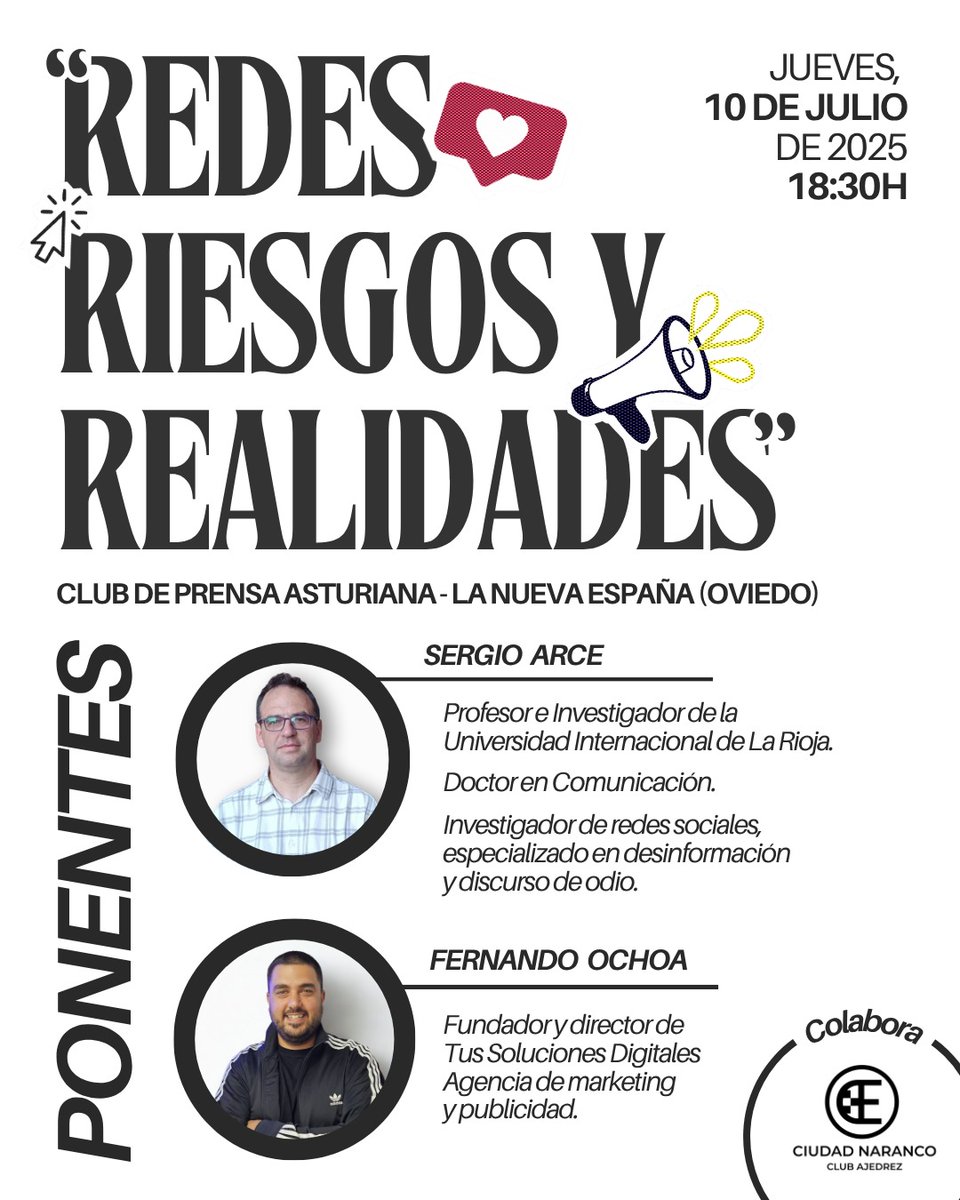 Ciudad Naranco Ajedrez (@ctdnaranco) on Twitter photo Primera actividad paralela del Open de Oviedo 2025.
El jueves 10 a las 18:30 de la tarde en <a href="/ClubprensaLNE/">Club Prensa LNE</a> (<a href="/lanuevaespana/">La Nueva España</a>) tendrá lugar una charla a cargo de uno de nuestros compañeros 💚, Sergio Arce, y uno de nuestros patrocinadores 🩵, Fer de <a href="/tussolucionesdi/">Tus Soluciones Digitales</a>.
Enlace 🔗 👇🏻 Primera actividad paralela del Open de Oviedo 2025.
El jueves 10 a las 18:30 de la tarde en <a href="/ClubprensaLNE/">Club Prensa LNE</a> (<a href="/lanuevaespana/">La Nueva España</a>) tendrá lugar una charla a cargo de uno de nuestros compañeros 💚, Sergio Arce, y uno de nuestros patrocinadores 🩵, Fer de <a href="/tussolucionesdi/">Tus Soluciones Digitales</a>.
Enlace 🔗 👇🏻