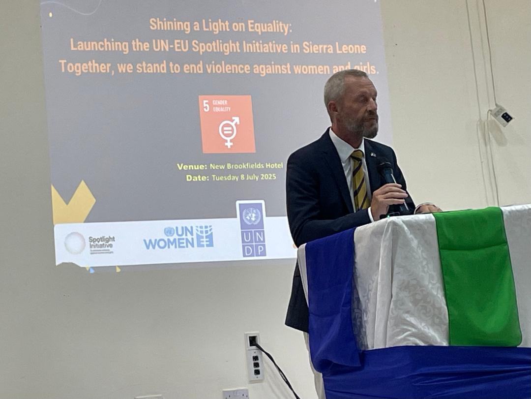 IrlEmbFreetown's tweet image. 🇮🇪🇸🇱 Yesterday, we proudly joined partners in launching the Spotlight Initiative in Sierra Leone, a global EU-UN partnership to end violence against women and girls. Ireland remains committed to advancing gender equality and protecting human rights. #SpotlightInitiative #EndGBV