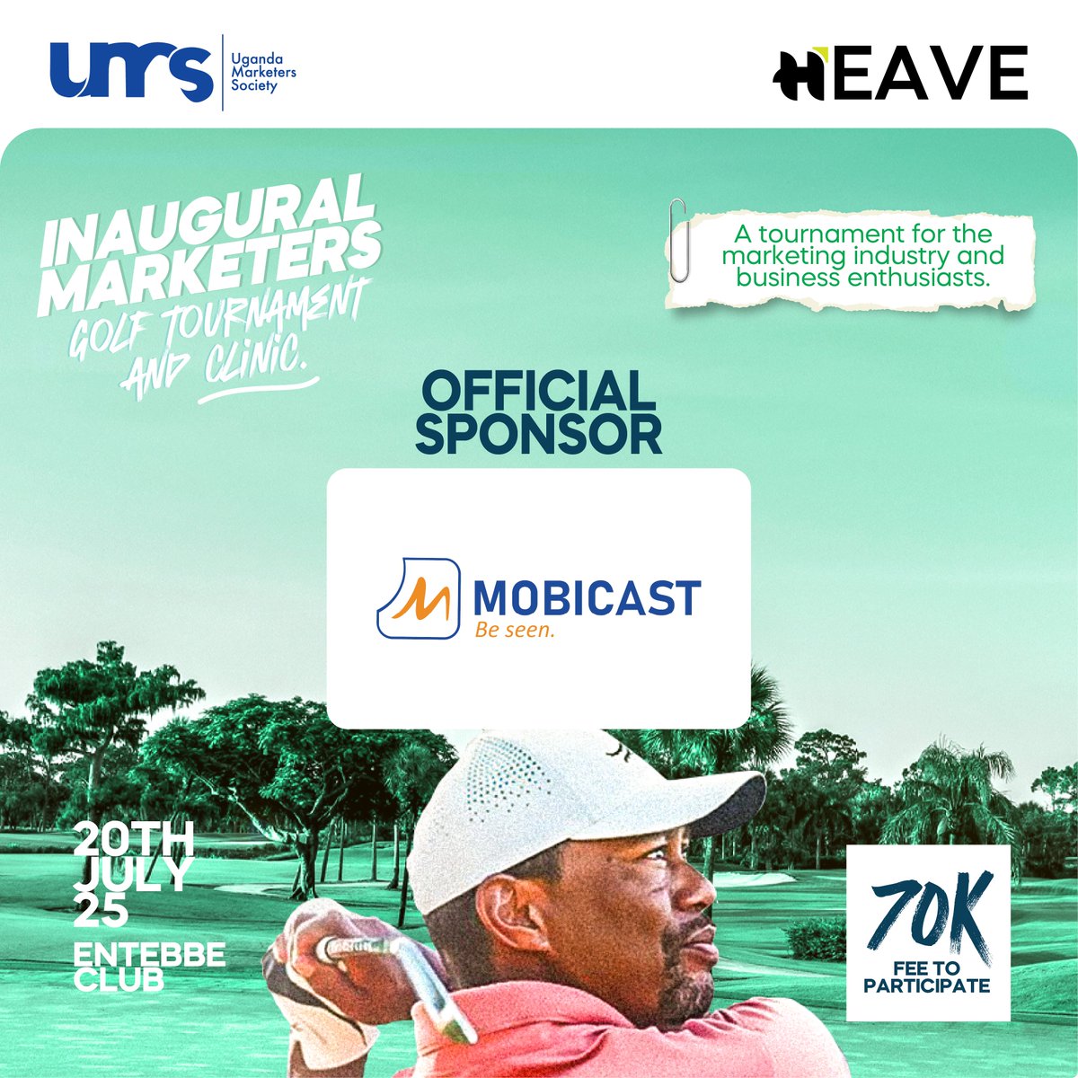 Heave Media (@mediaheave) on Twitter photo We are happy to announce <a href="/MobicastMedia/">Mobicast Media</a> as our sponsor. Join us for the inaugural Marketers Golf tournament and learning clinic .
Register here: docs.google.com/forms/d/e/1FAI⦠We are happy to announce <a href="/MobicastMedia/">Mobicast Media</a> as our sponsor. Join us for the inaugural Marketers Golf tournament and learning clinic .
Register here: docs.google.com/forms/d/e/1FAIā¦