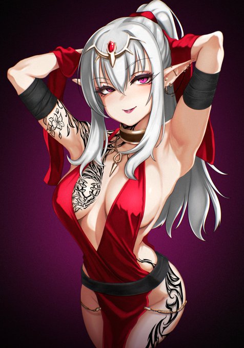 【Skeb】ファイアーエムブレム・チキ 白髪にしてグリマの紋章入りタトゥーとのことでした 紋章合ってるよね…? ご依頼ありがとうございました。