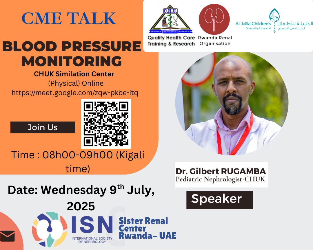 Rwanda Renal Organisation (@rwandarenalorg) on Twitter photo This morning, we hosted an insightful session on #BloodPressure Monitoring in Pediatrics at <a href="/HospitalChuk/">University Teaching Hospital of Kigali/CHUK</a> with Dr. Gilbert Rugamba.
From evidence-based practices to hands-on, health professionals were empowered for early detection & better hypertension control in pediatric This morning, we hosted an insightful session on #BloodPressure Monitoring in Pediatrics at <a href="/HospitalChuk/">University Teaching Hospital of Kigali/CHUK</a> with Dr. Gilbert Rugamba.
From evidence-based practices to hands-on, health professionals were empowered for early detection & better hypertension control in pediatric