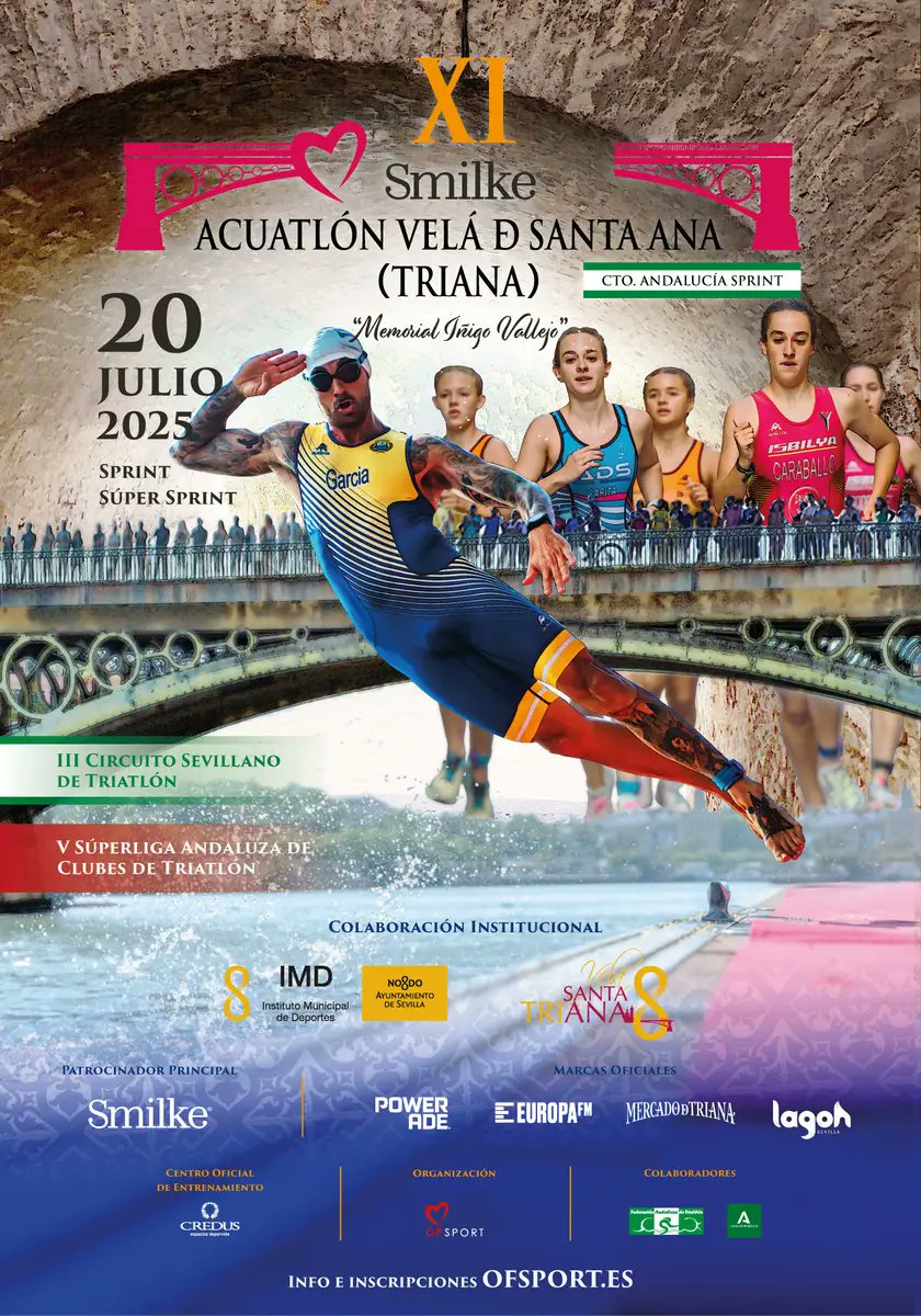 👀Última oportunidad para aprovechar el precio reducido en tu inscripción del 🏁XI ACUATLÓN VELÁ DE SANTA ANA (TRIANA)

⏳Tienes hasta esta noche a las 23:59h

📍Sevilla
📆Domingo 20 de julio de 2025
⌚9:00h

😎Elige tu distancia e inscríbete aquí!
triatlonandalucia.org/competiciones/…

#FATRI