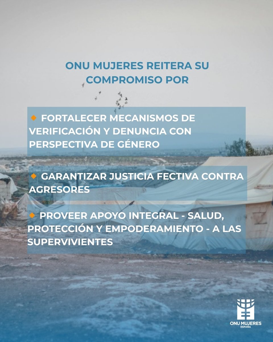 🔴 En los últimos años se documentaron casos de violencia sexual en +20 zonas de conflicto.
No es un daño colateral: es un arma para destruir y controlar.

Alzamos la voz por quienes han sido silenciadas.

 #ONUMujeres #ViolenciaSexualEnConflictos #PazConPerspectivaDeGénero