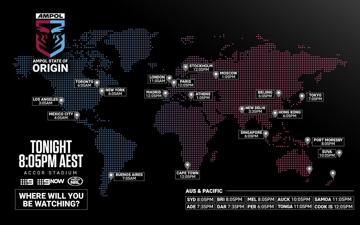 🏉Le match d’une vie en #Australie
State of Origin, série de 3 matchs entre la Nouvelle-Galles du Sud #Sydney et le Queensland #Brisbane qui divise le pays depuis 1982. 
Pour la 22e fois de l’histoire, le match 3 est décisif #DECIDER
📺 12h en 🇫🇷 @beinsports_FR3️⃣ w/ <a href="/LouisBonnery/">Louis BONNERY</a>