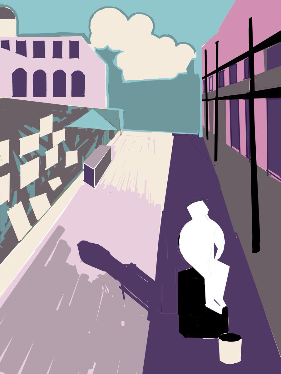 This early version of my “Phony Silver Mime” digital drawing was pretty interesting too.