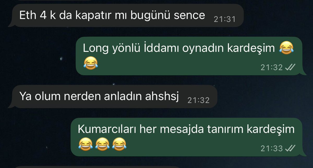 Kendini hemen belli eden kumarbaz kardeşlerim 😂😂

 #Bitcoin  // #Crypto // #ETH // #Sol