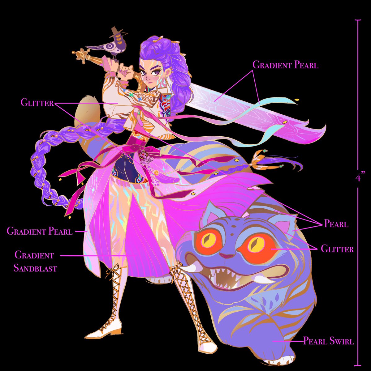 WitchXingStudio's tweet image. 🌟Pre Sale🌟 Girl with Sword series Rumi official pin art is out!!! She is gorgeous and the pin is going to be so pretty!!!🤩
✨pre order starting July 18th 12pm PST, please stay tuned for more updates.