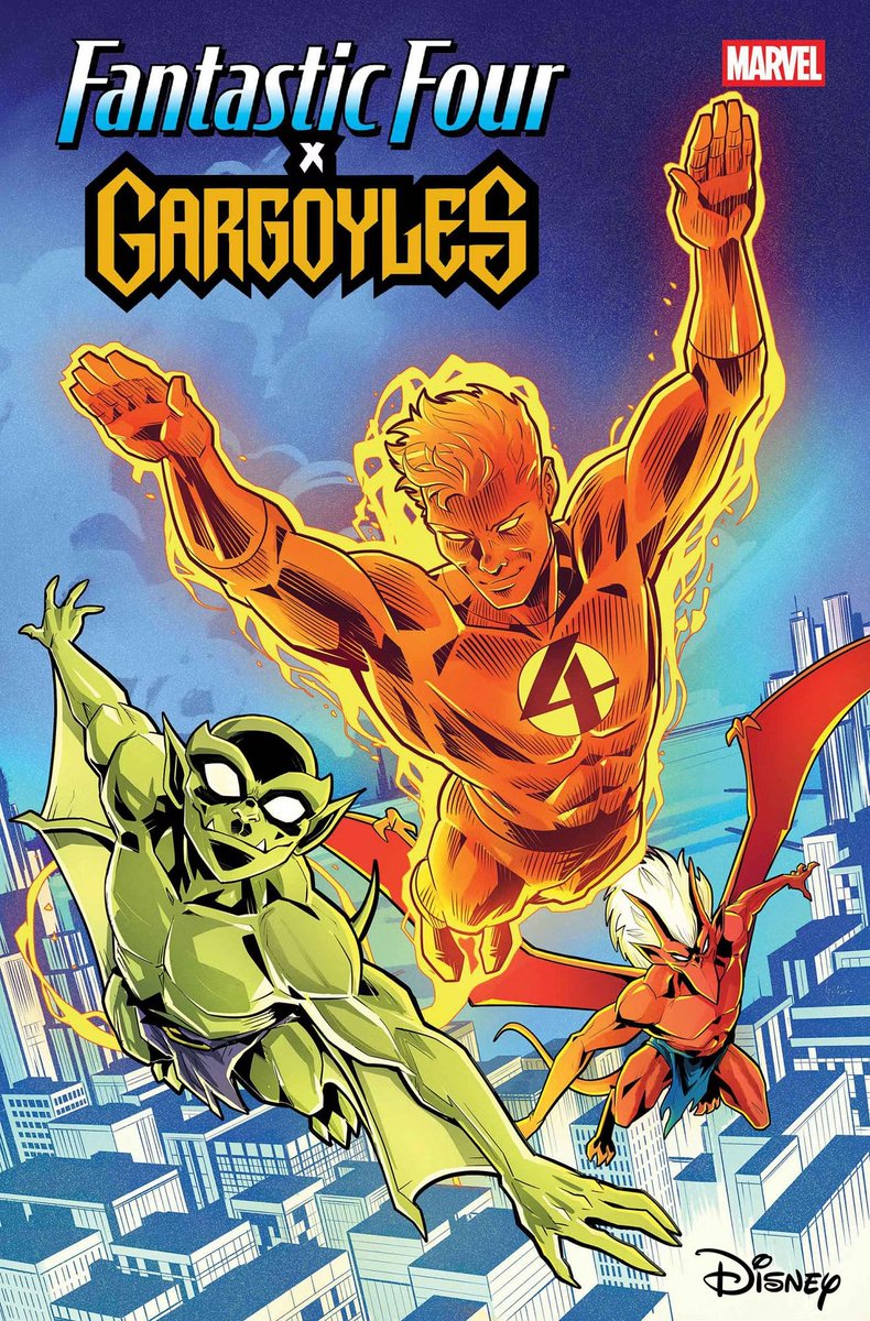 wednesday_toast's tweet image. Marvel and Dynamite each release a Fantastic Four Gargoyles one-shot in October. Both are written by Greg Weisman and set in the same universe. The Fantastic Four join Goliath and his clan to take on Diablo in New York City.