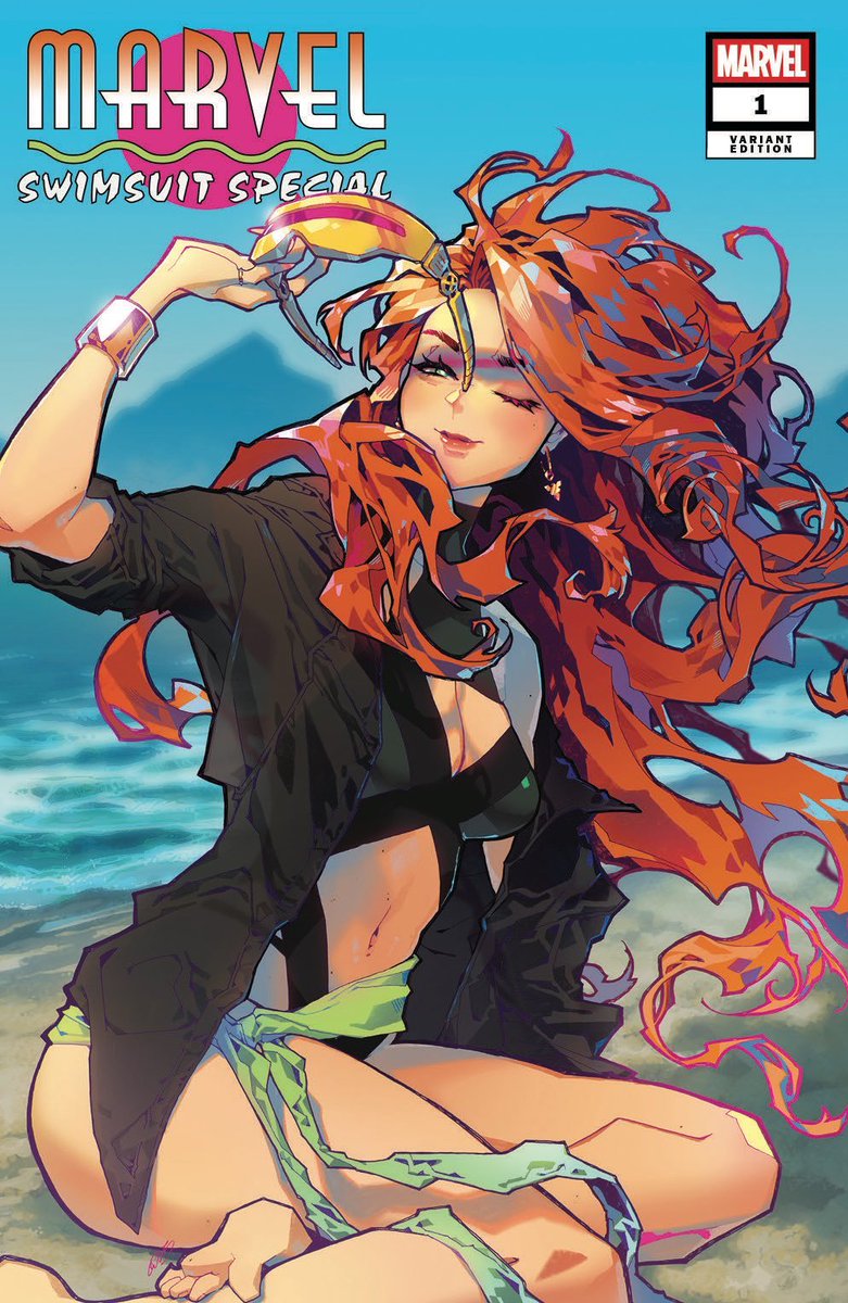 discomjott's tweet image. Marvel Swimsuit Special: Friends, Foes & Rivals #1 variant cover by Rose Besch