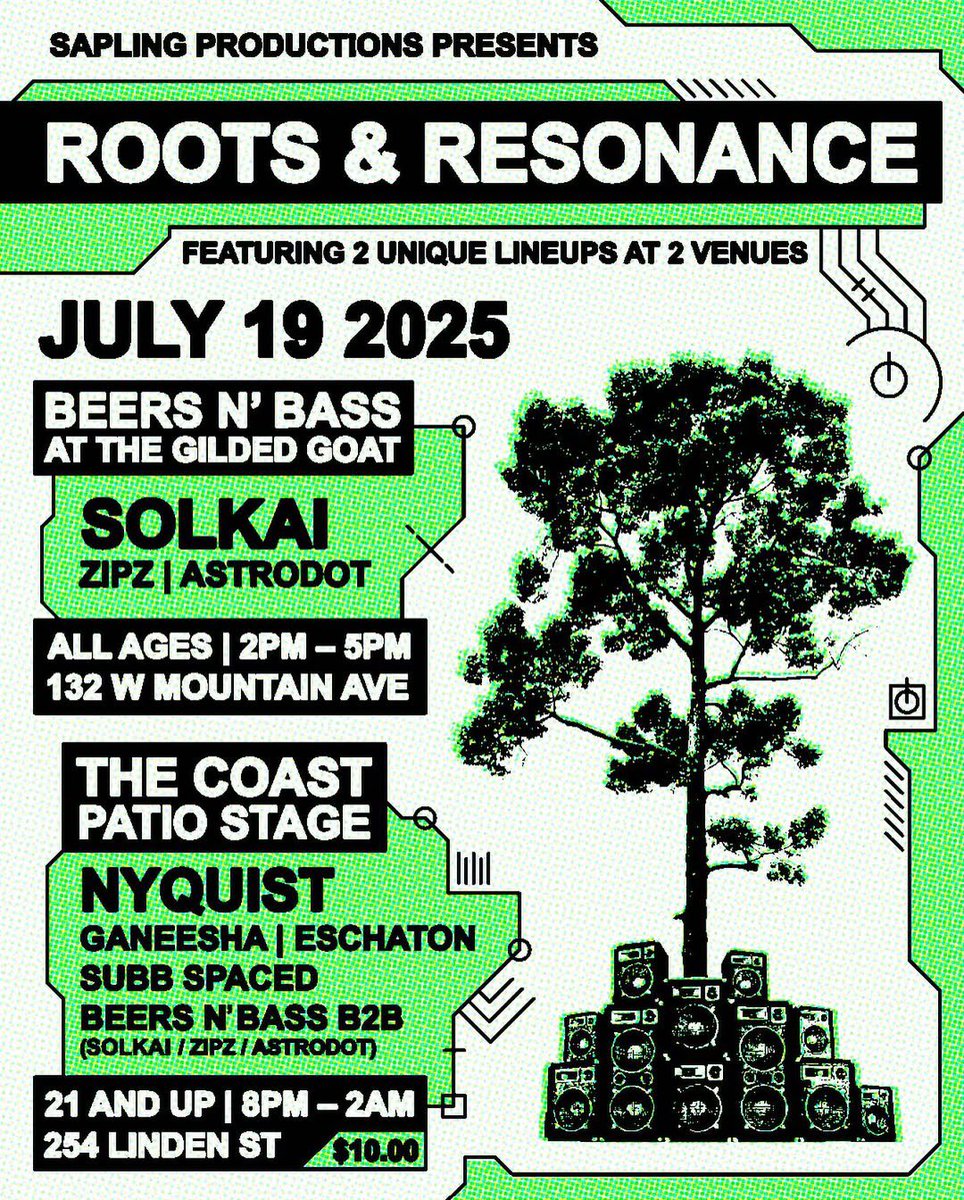 This Friday we resonate 🌱✨ Nyquist joins us at Roots &amp; Resonance — deep organic sounds, open hearts, Fort Collins vibes. Let’s gather at @thecoastfoco and get lost in the frequencies. 🌀
📍 Fort Collins | 🗓️ July 19th