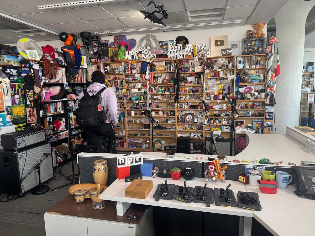 BlocParty's tweet photo. It's a dream come true and an absolute privilege to join the Tiny Desk Concerts alumni. Here's a peek behind the scenes (under the desk?) from the day.

@NPR is such an important resource for so many people and so many reasons, not just in the USA but around the world, and it's important we protect it.