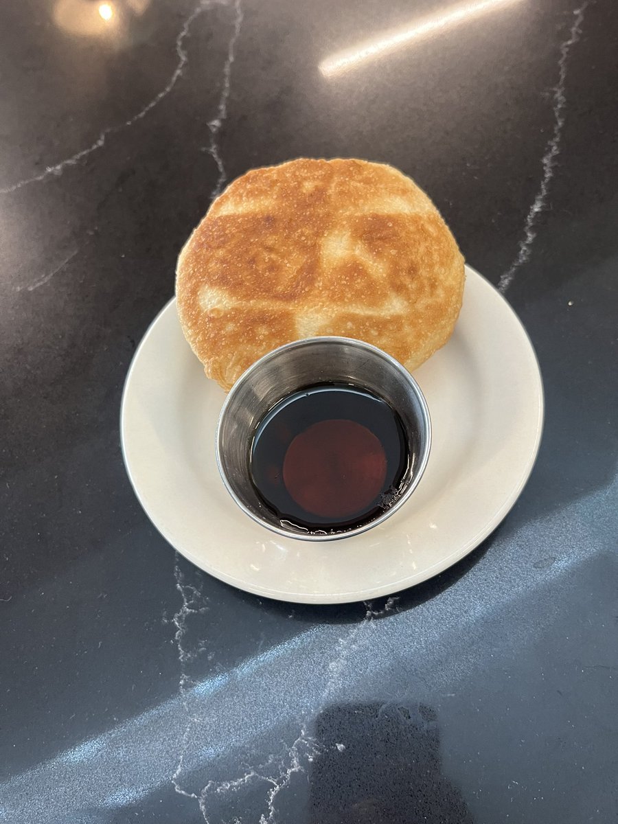 MMylova's tweet image. I am having a Touton at the black hole bistro. It is some kind of Canadian doughnut either maple syrup 😋
