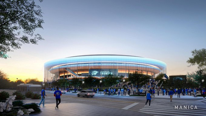 CAlmanza1007's tweet photo. Some early renderings of OKC's new arena: https://t.co/4YBG7huQCj
